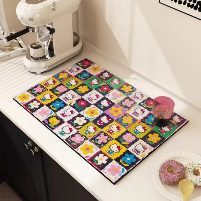 Pastoral Oil Paint-Style Placemats, Kitchen Draining MATS, Coffee Machine MATS And Bowl MATS, Countertop Absorbent MATS