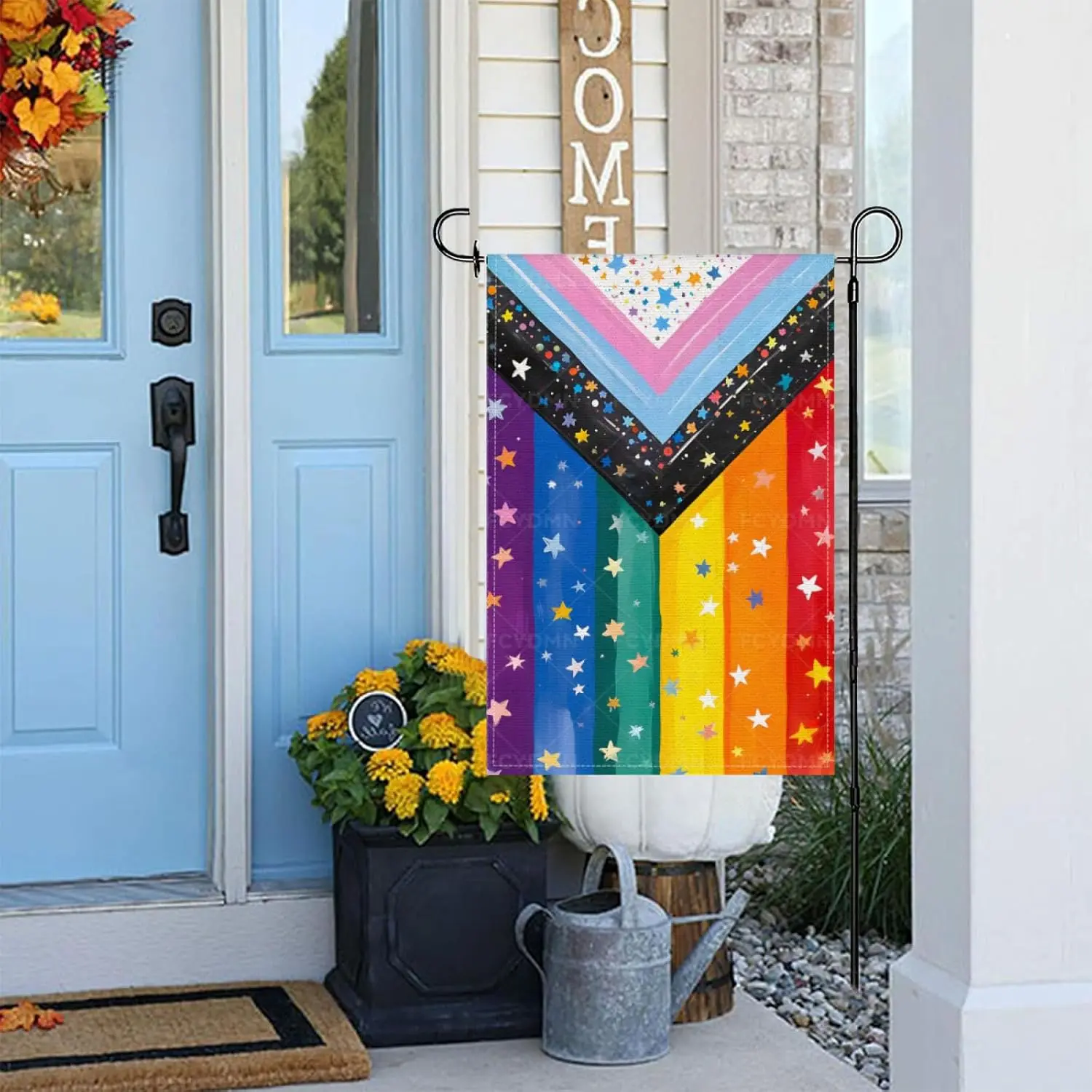 Pride Progress Rainbow Garden Flag Pride Progress Flag 12x18 Inches Double Sided Burlap Love is Love Outdoor Decoration YYD EEZ