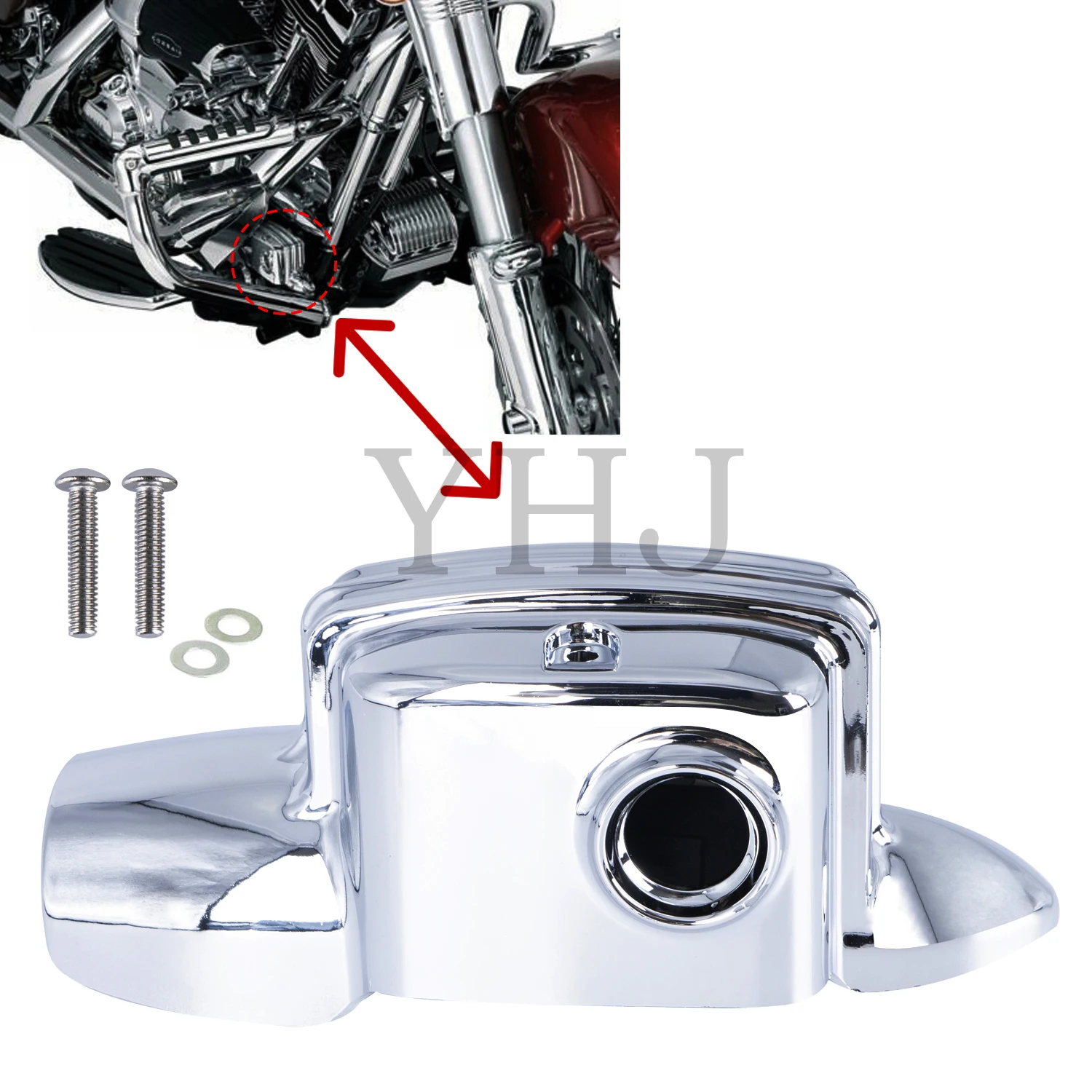 

Motorcycle Rear Brake Master Cylinder Cover Chrome For Harley Touring Electra Street Glide Road King 2008-2021 Ultra Classic