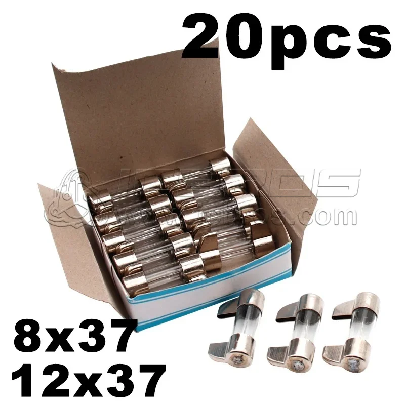 20pcs/lot BGXC 8X37mm Marine Tube 250V Knife Type Glass Fuse 1A2A6A20A