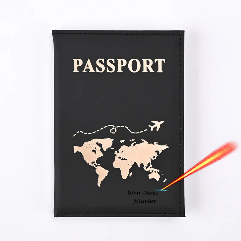 New Cute Personalized Passport Cover Plane Women Men PU Custom Passport Holder Travel Wedding Gift Drop Shipping