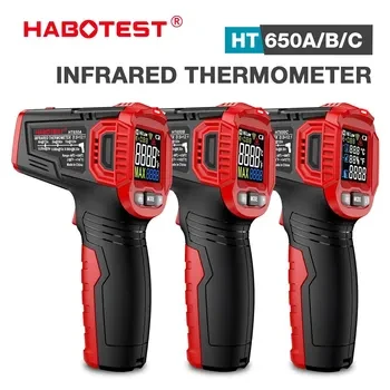 HABOTEST HT650 Digital Infrared Thermometer-50~380/550 Laser Non-Contact Pizza BBQ Grill Engine Industry IR Thermometer Tester