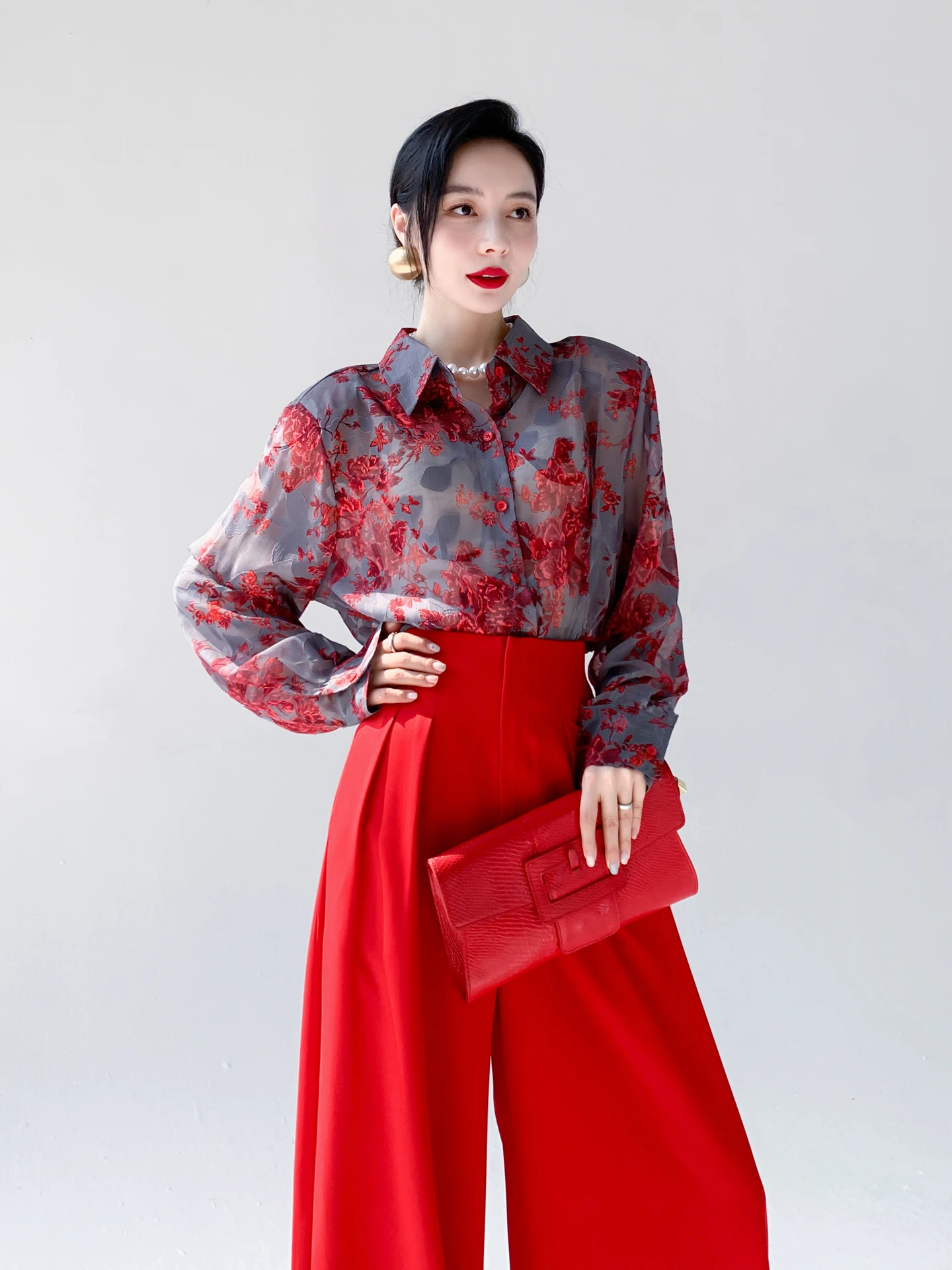 

Женская рубашка свободного кроя с романтическим принтом, легкая, с длинными рукавами, дышащая, с защитой от солнца, полупрозрачная, летняя, элегантный стиль