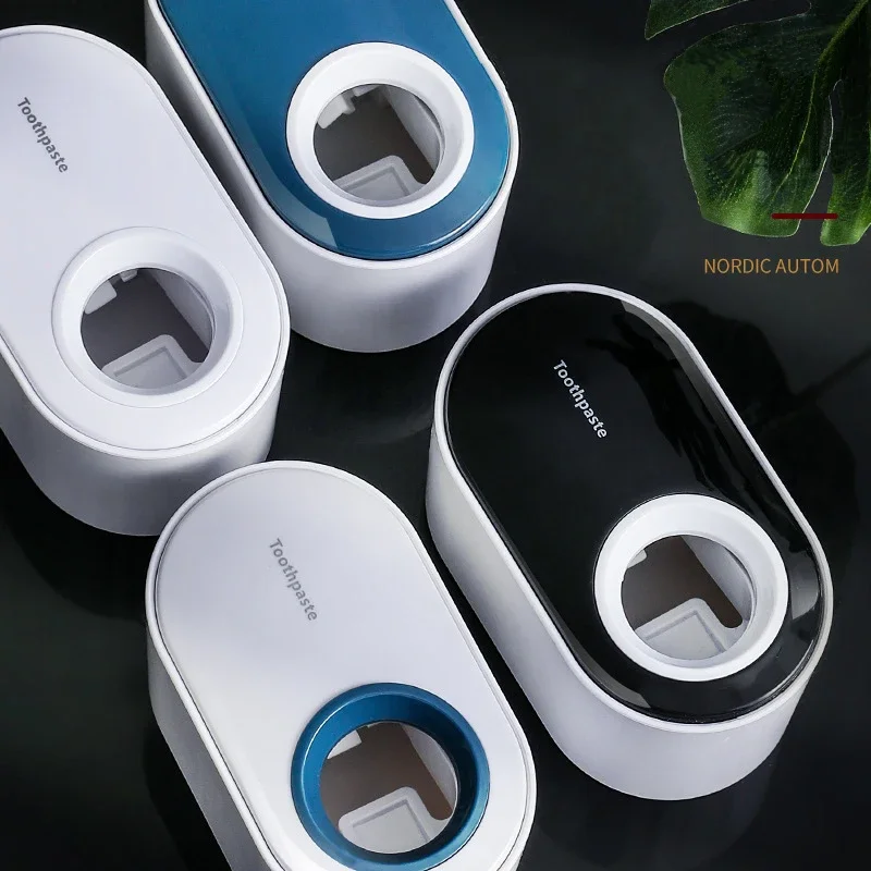 Bathroom Accessories Sets Automatic Toothpaste Dispenser Wall Mount Toothpaste Squeezer Dust-proof Toothpaste Storage Holder