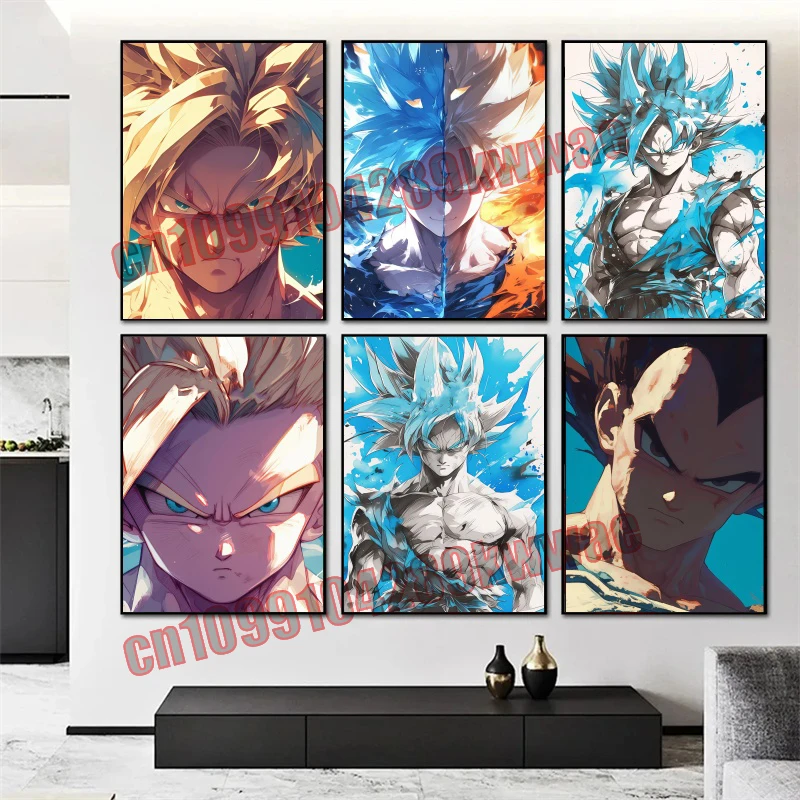 

Printed Poster on Dragon Ball Z Cartoon Canvas, Character Images, Bar Wall Decoration, Classic Japanese Art Painting