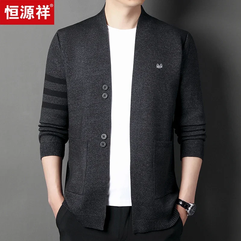 

2025 Autumn New Men's Knitted Cardigan Personalized Casual Men's Coat Handsome Sweater Korean Edition Trendy Line Clothes