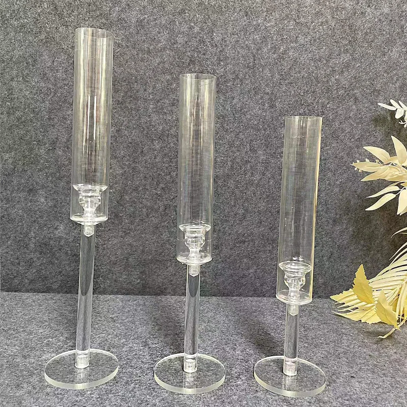 Crystal Candle Holders Acrylic Candlestick, Centerpieces, Road Lead Candelabra, Centerpieces, Wedding Porps, Christmas Decor, 3