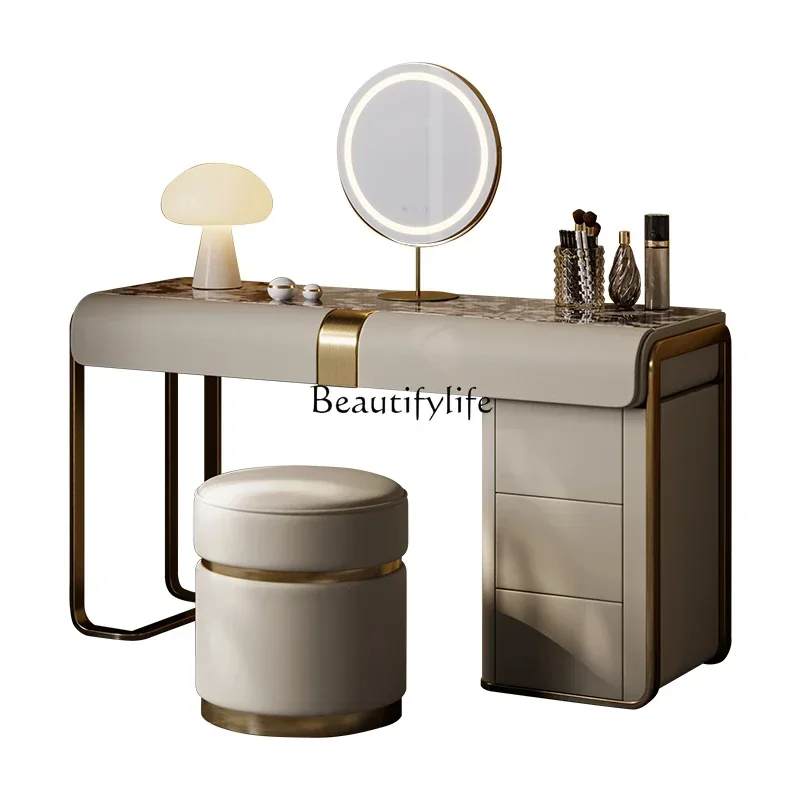 

FG44Italian simple dresser bedroom modern high-end custom minimalist marble light luxury integrated makeup table