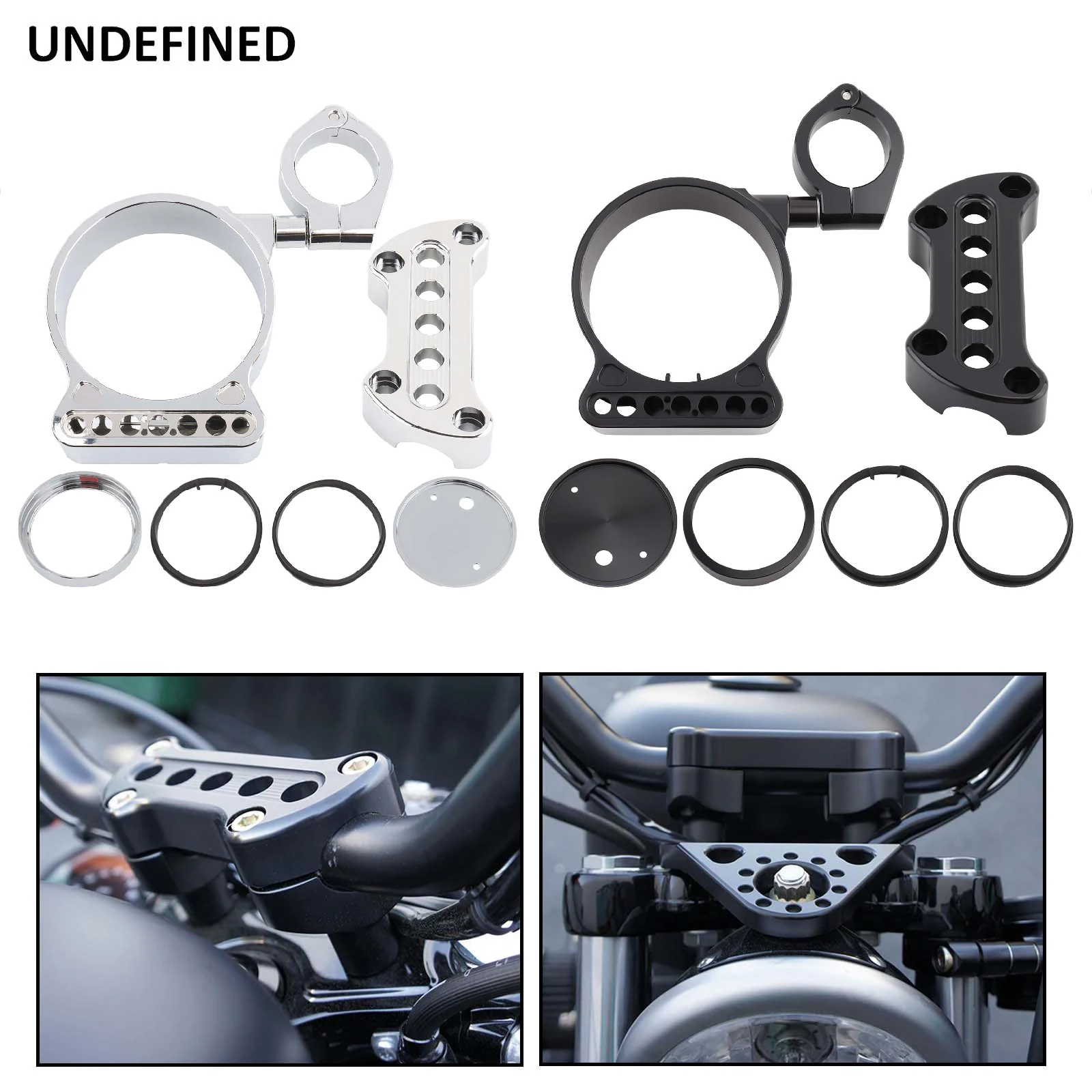 Motorcycle Aluminum Handlebar Top Bar Riser Clamps Mount Instrument Bracket for Harley Sportster 1200 883 XL FX Dyna Softail