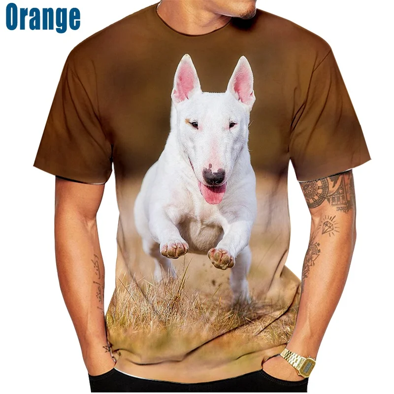 Novelty Men/Women Casual T-shirt Fashion Bull Terrier 3D Printed Short Sleeve tops trend Dogs print Funny shirt