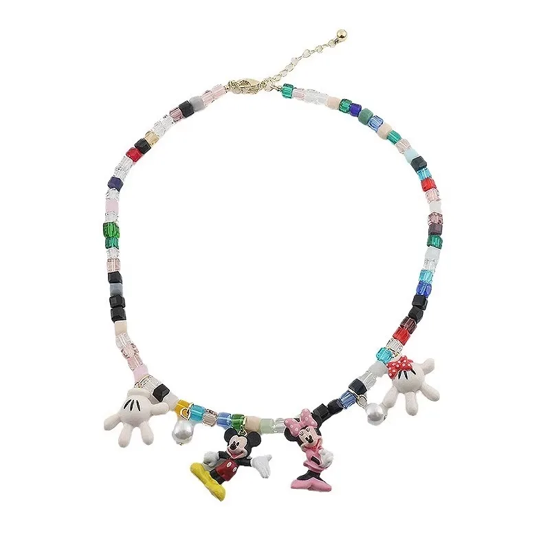 Disney a bonito minnie mickey diversão criativa forma dos desenhos animados moda personalidade decoração colar presentes de férias para homem e mulher