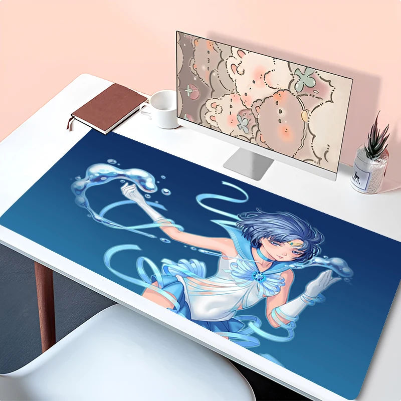 Cute Anime Mouse Pad eSports Gamer Players Speed Game Extended Desk Mat S-Sailor Moons Lock Edge Mousepad Non-slip Keyboard Mat