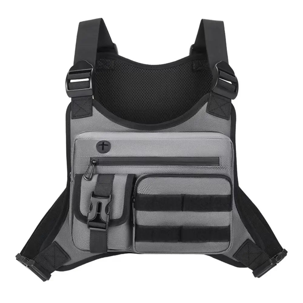 Adjustable Sports Vest Bag Water Resistant Multi-functional Outdoor Chest Bag Oxford Cloth Lightweight Running Vest Bag Women