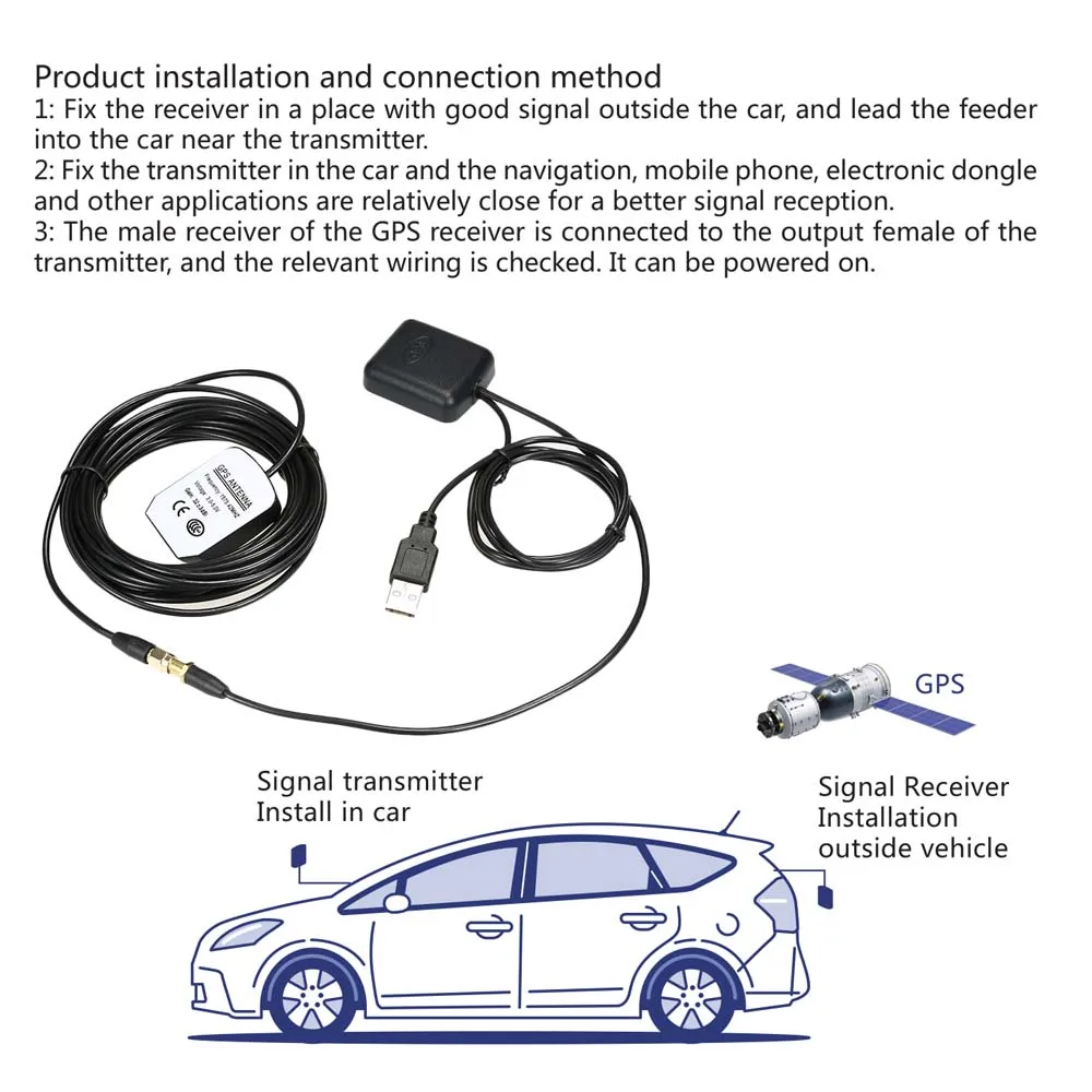 Amplificador de señal de navegador de antena Gps, receptor completo + conjunto de refuerzo de transmisor para sistema de navegación de coche,