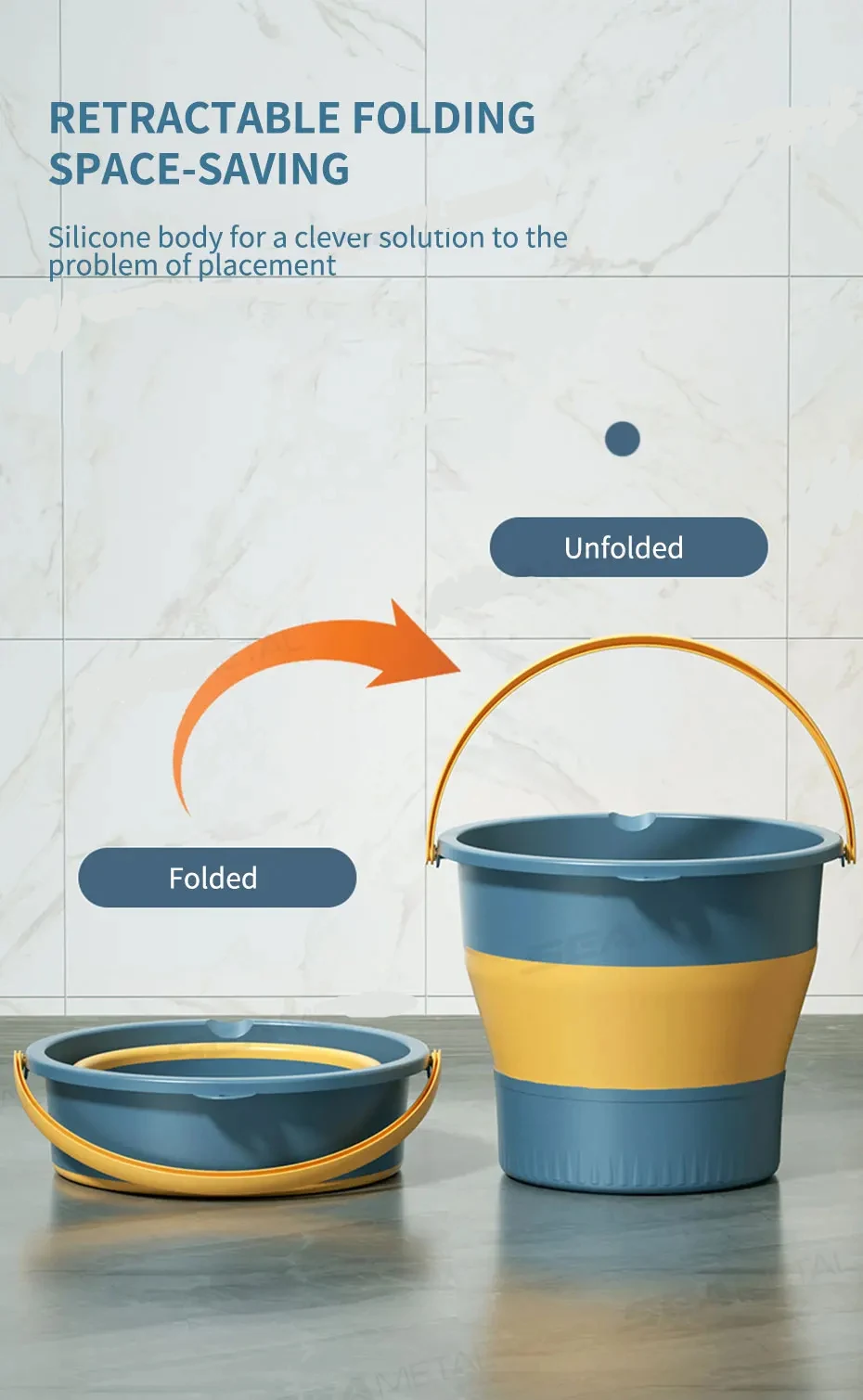 1pc Multifunctional Collapsible Bucket for Fishing, Camping, Beach & Home Cleaning - Durable Rubber, Space-Saving