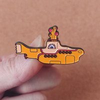 Rock Band Enamel Pins Yellow Steamer Submarine Brooch Collecting Lapel Badges Men Women Fashion Jewelry Gifts Adorn Backpack Hat