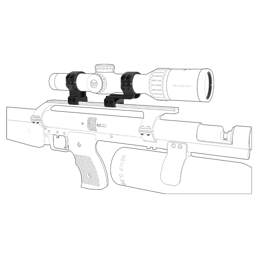 Óptica vectorial 30 mm para rail Picatinny - montaje con anillo - imagen 4