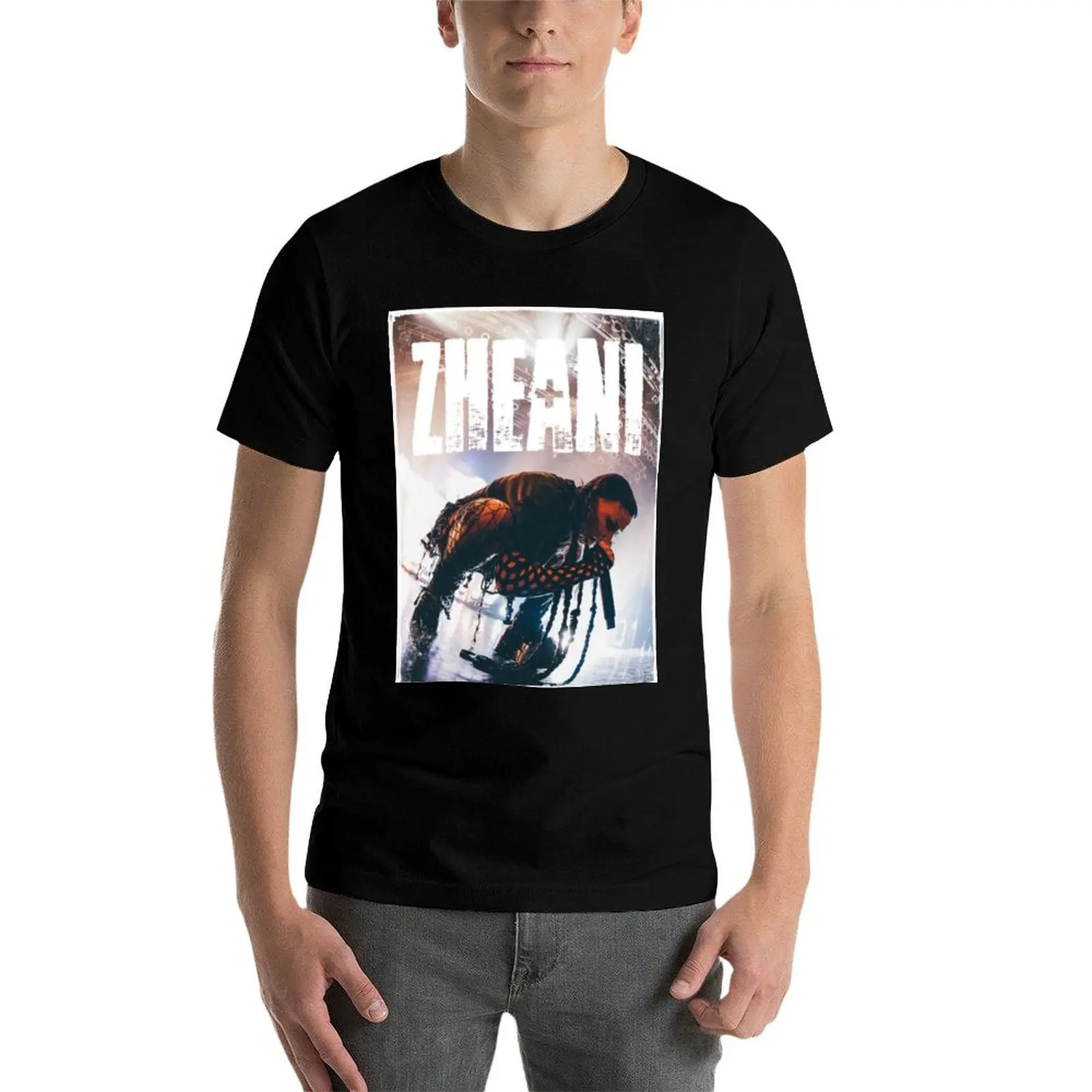 ZHEANI T-Shirt Sweat Vintage Kleidung schwarze T-Shirts für Männer