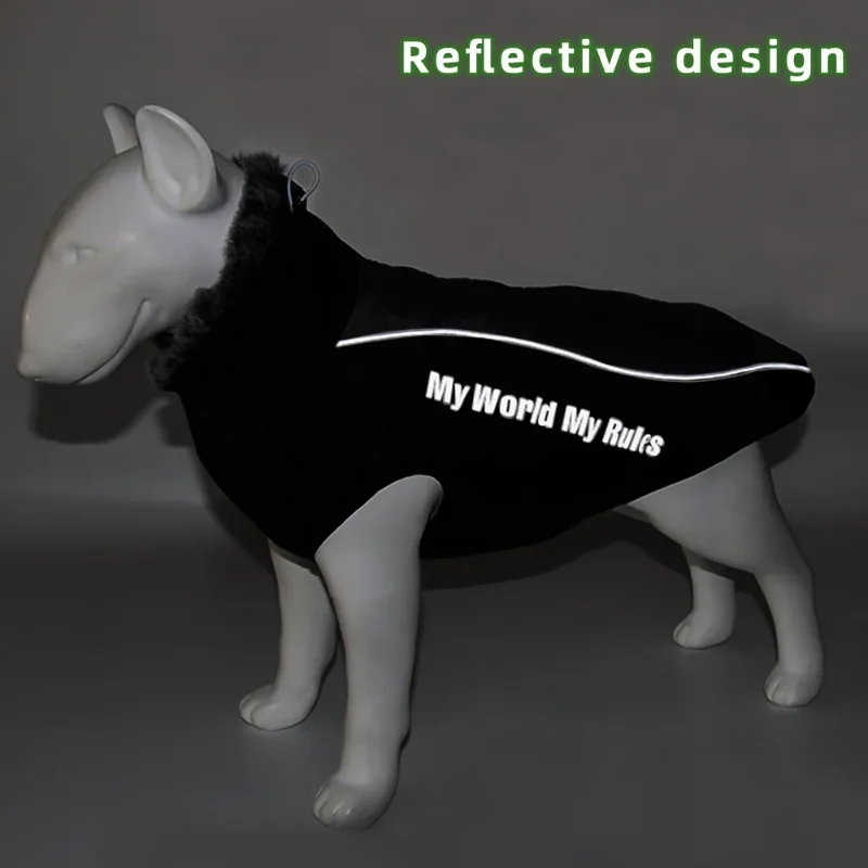 Clothes For Large Dogs Waterproof Big Dog Vest Jacket Autumn Winter Warm Fur Collar Pet Dog Coat For French Bulldog Wilma Dog