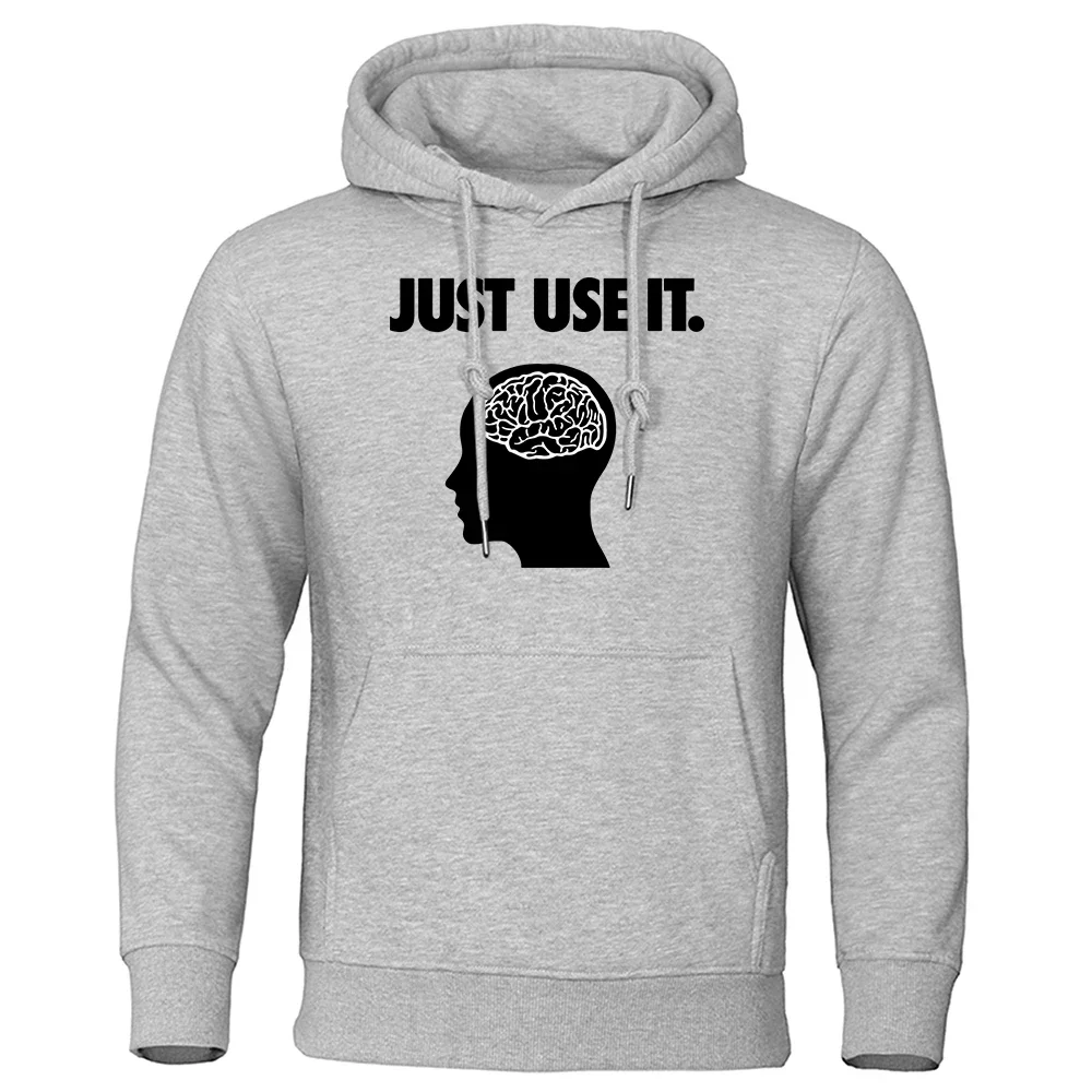 Juse Use It - سترة بغطاء للرأس على شكل دماغك للرجال عتيقة كبيرة الحجم للخريف سترة فضفاضة غير رسمية بسيطة وناعمة ودافئة بدلة رياضية نسائية
