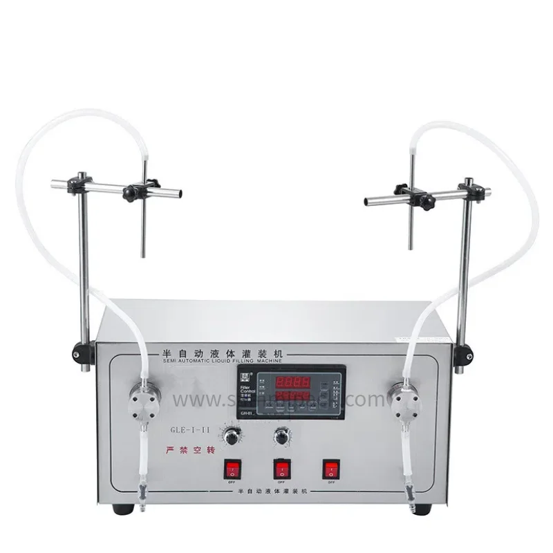 Machine de remplissage de liquide à pompe magnétique à double tête, facile à utiliser, pompe à engrenages, eau, huile, jus, machine d'embouteillage de liquide, 1000-5000ml