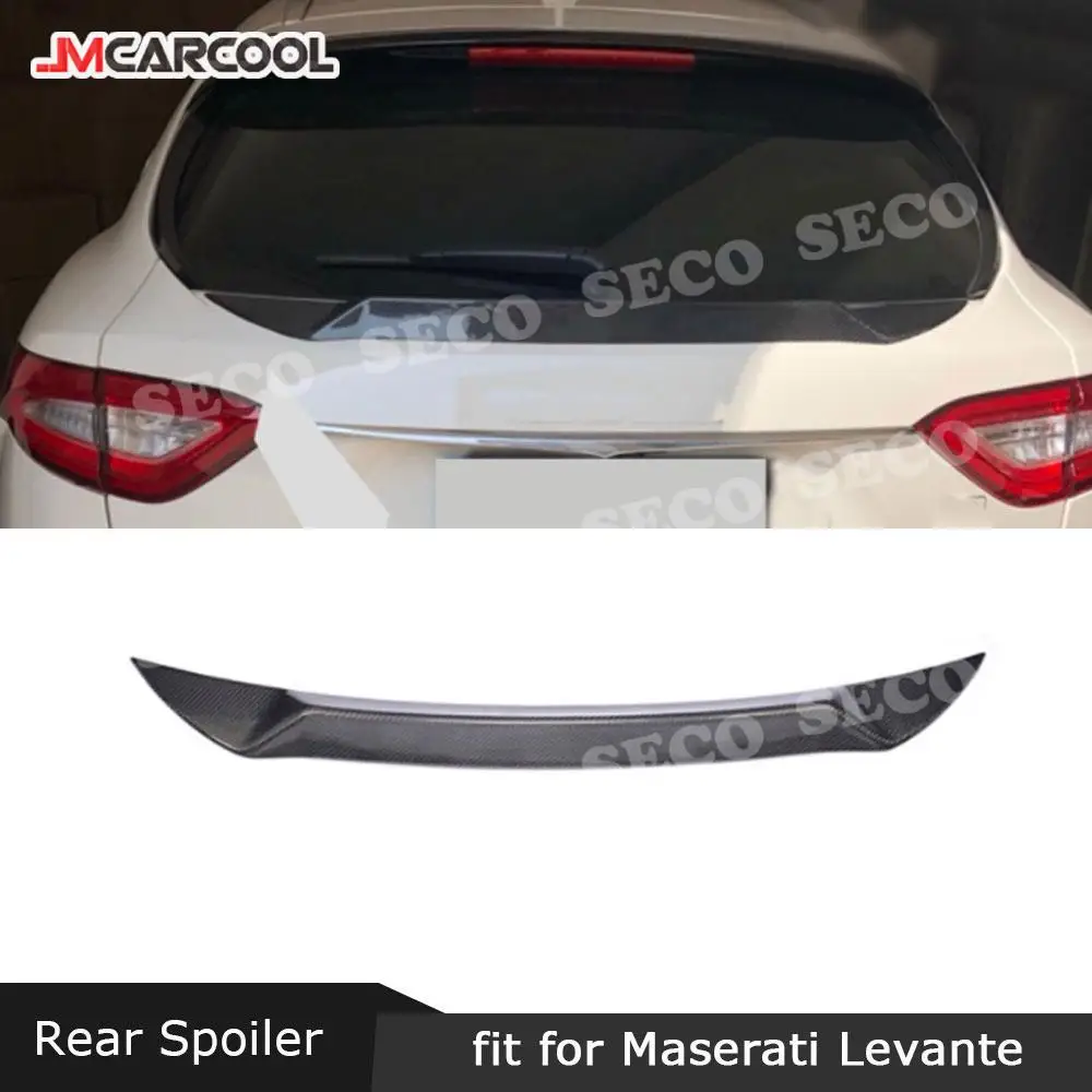 

For Maserati Levante S Sport Spoiler 2016-2018 Carbon Fiber Rear Spoiler Boot Middle Wings FRP trunk Trim sticker Car Styling