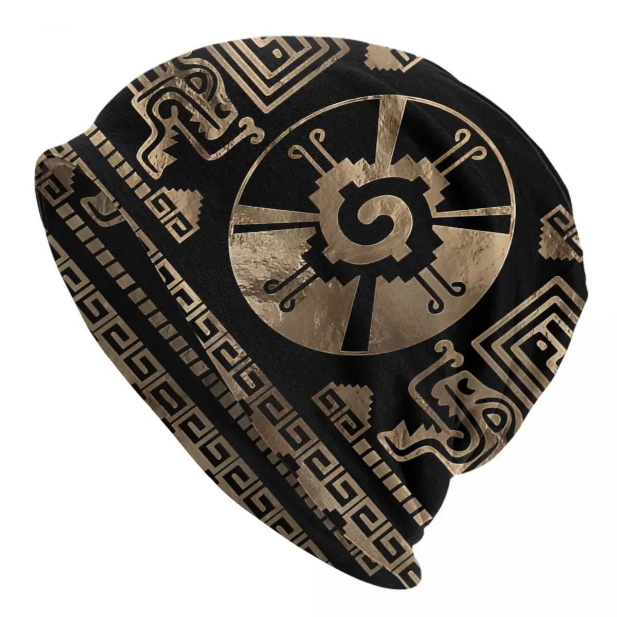 Hunab Ku Mayan Symbol Men's Beanies Printed Chemotherapy Pile Outdoor Turban Breathable