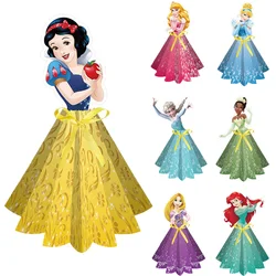 Disney-decoraciones de mesa de seis princesas para fiesta de cumpleaños, decoración de escritorio de princesa para Baby Shower, parte de feliz cumpleaños para niños y niñas, novedad