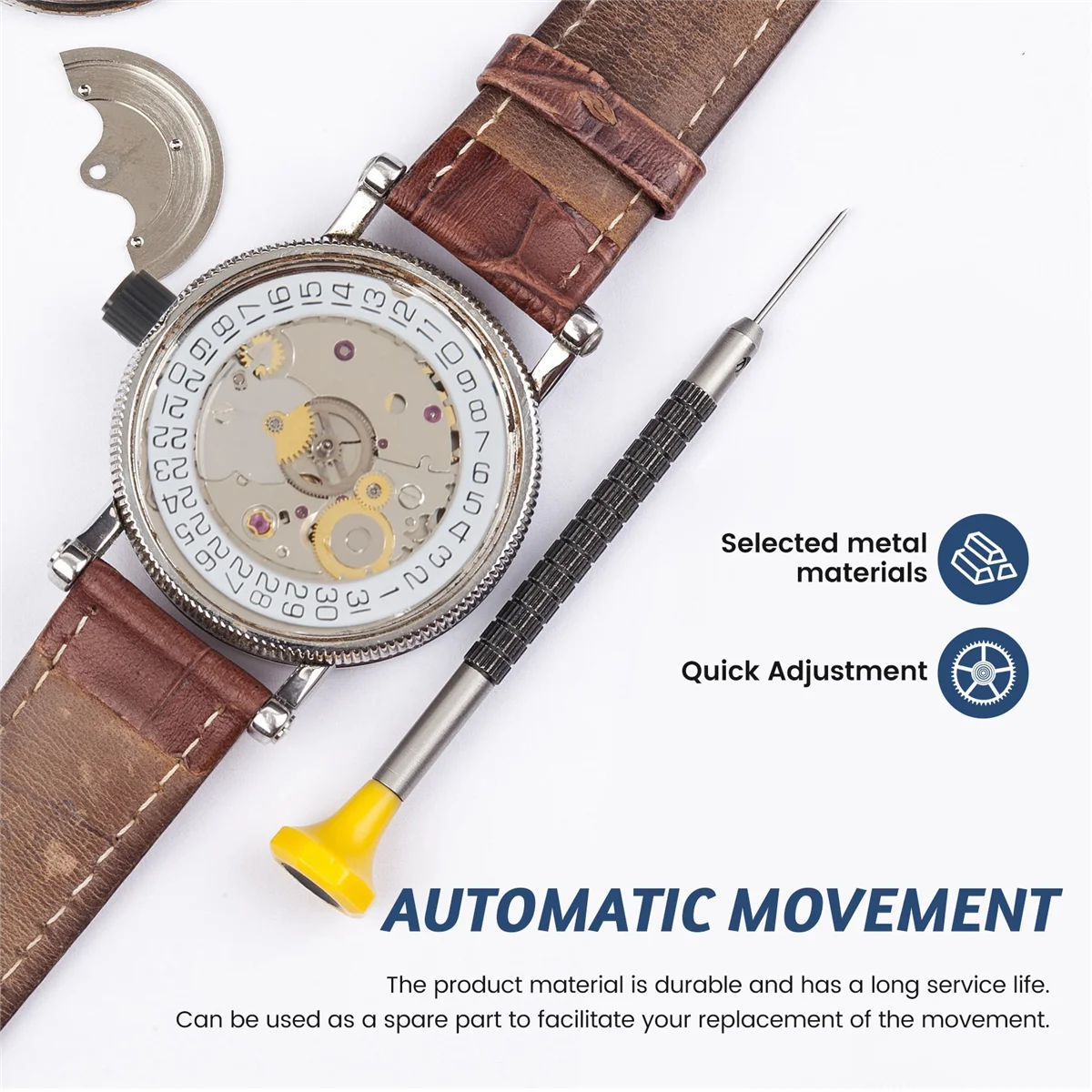 Melhor para ETA 2824-2 SELLITA SW200 Branco 3H Relógio Mecânico Movimento
