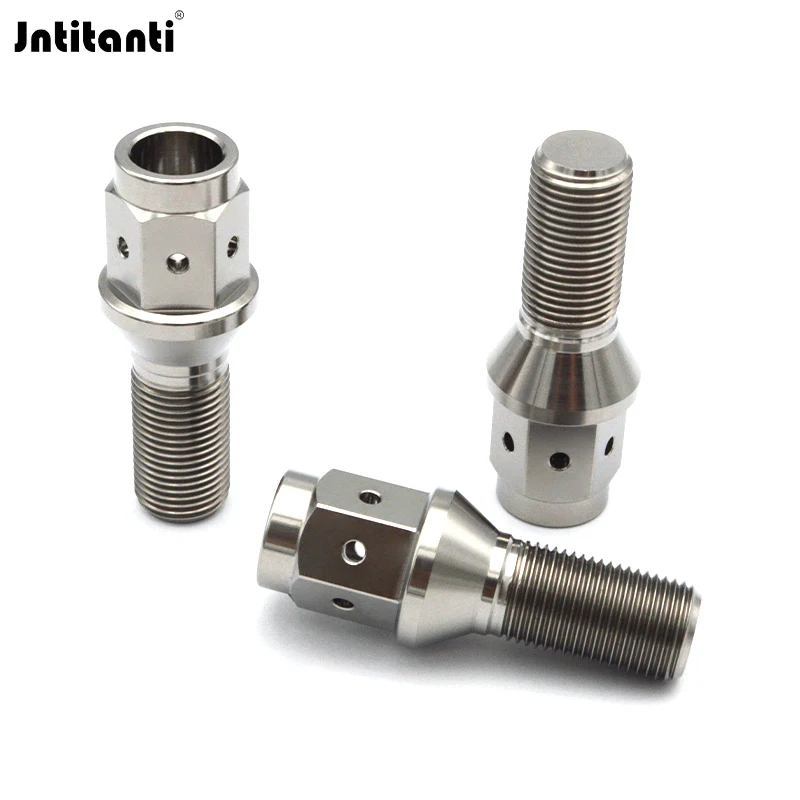 

Jntitanti 17mm Hex 60 Degree Cone Seat Gr.5 Titanium car wheel Bolt hub M12x1.5x28mm for BMW Lotus etc.