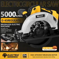 1200W Brushless Yellow Circular Saw 45 Degree Cutting Angle Adjustment Cordless Woodworking Saw Suitable For Dewalt 20v Battery