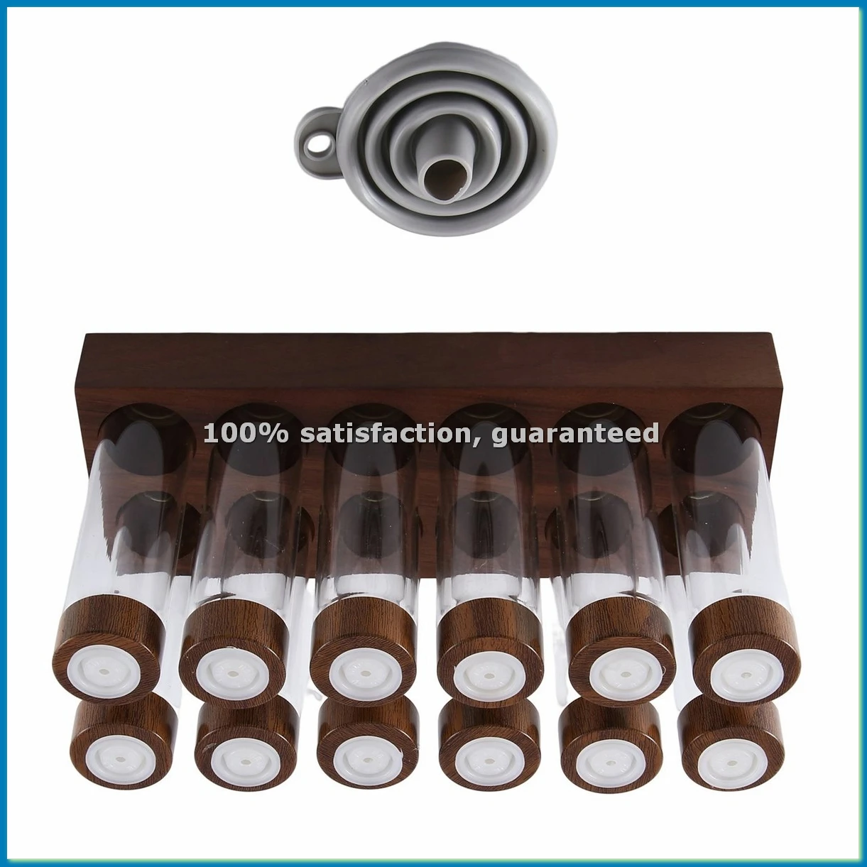 

Набор из 12 тубусов для хранения кофейных зерен, деревянная подставка-дисплей и воронка для кофе, аксессуары для эспрессо - AT35