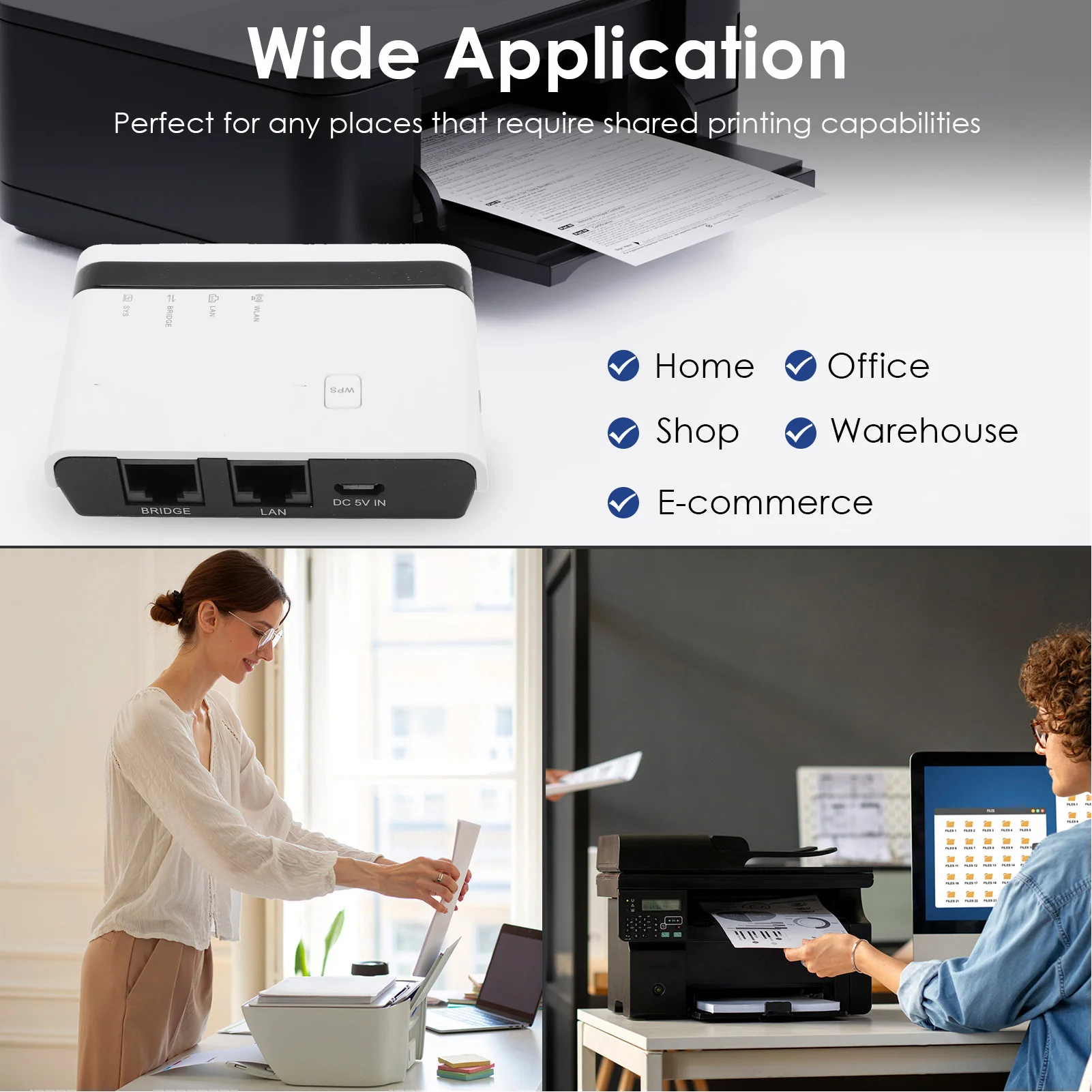 خادم طباعة USB 10/100 ميجابت في الثانية LAN Bridge تقاسم السلكية اللاسلكية أوضاع مستقلة طباعة خادم التوصيل والتشغيل دعم 4 طابعات الاتحاد الأوروبي #5