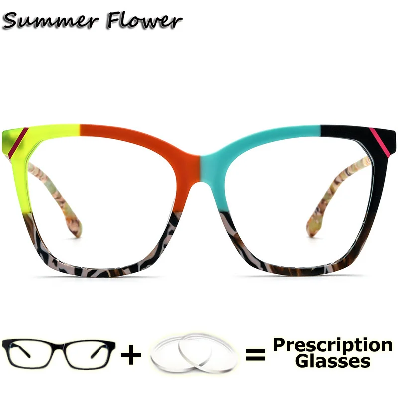 

Women Prescription Optical Lenses with Recipe Photochromic Lens Optical Colorful Reading Eyewear Anti Blue Light Myopia Glasses
