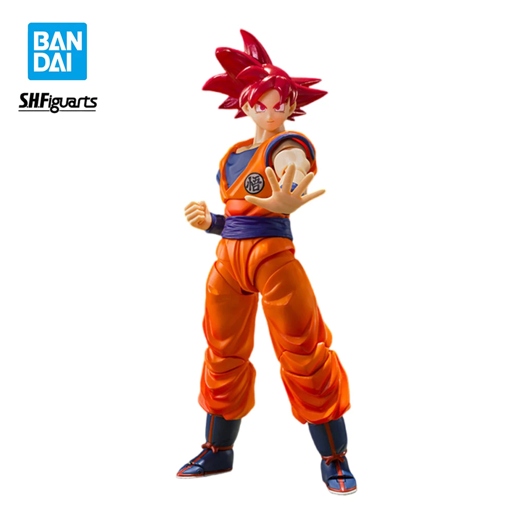 

В наличии оригинальные BANDAI SHF Dragon Ball Son Goku Super Saiyan God Red Hair ПВХ аниме фигурка экшн-фигурки модель игрушки