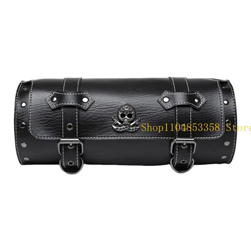 

652F Motorbike Tool Bag Front Fork Handlebar Bag Storage Universal Roll Bag Motorcycle Front Bag Vintage Saddlebag