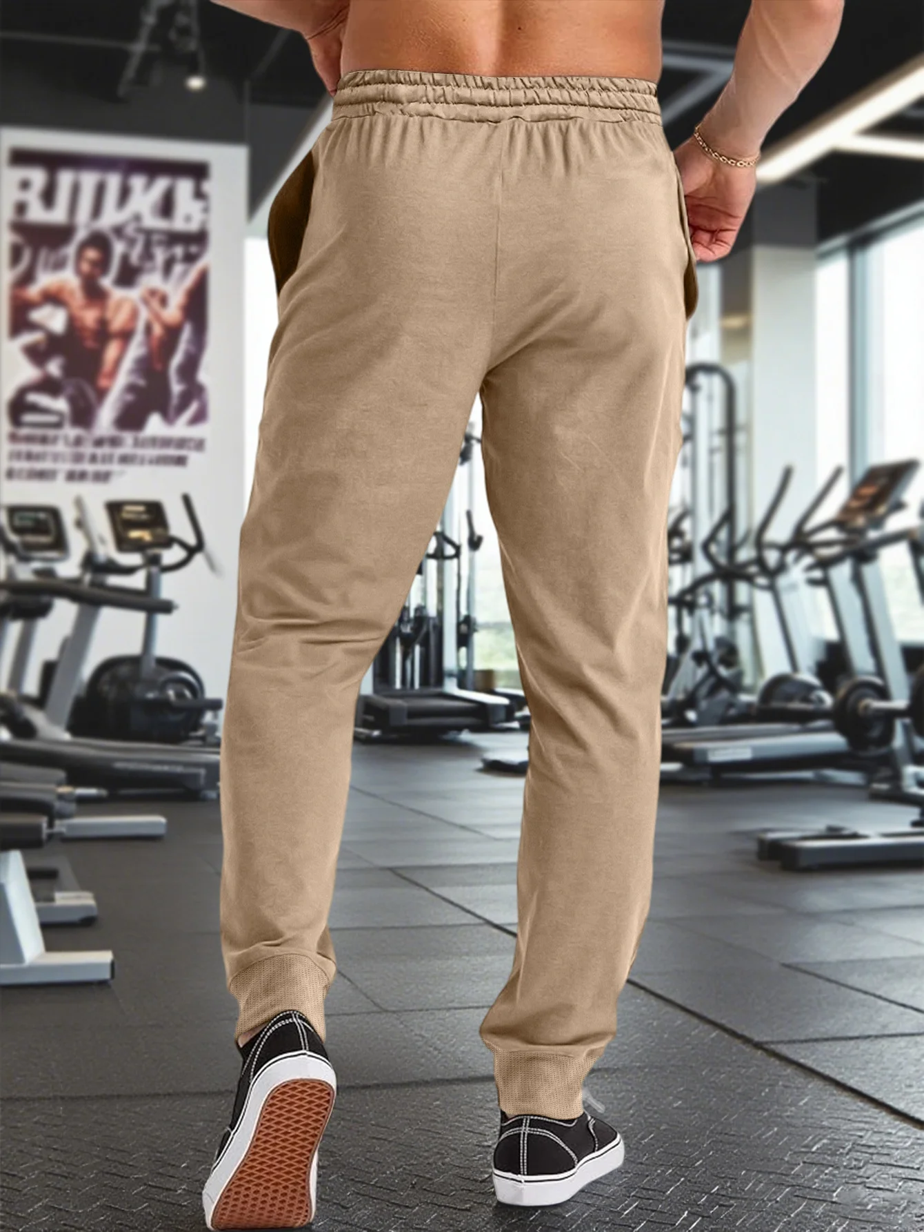 Herrenhose für langsames Joggen: Freizeit-Hose für Frühling und Herbst mit Kordelzug, geeignet zum Laufen und für Fitnesstraining. – Detail 13
