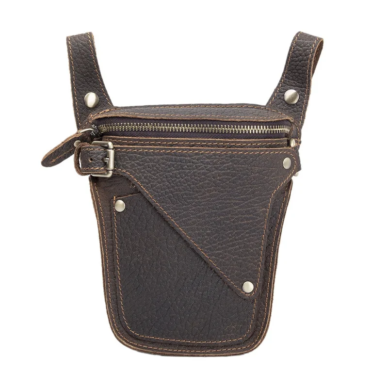 Men's bag for outdoor construction site, men's waist bag, Harley Rider bag, retro wild horse top-grain cowhide crossbody bag