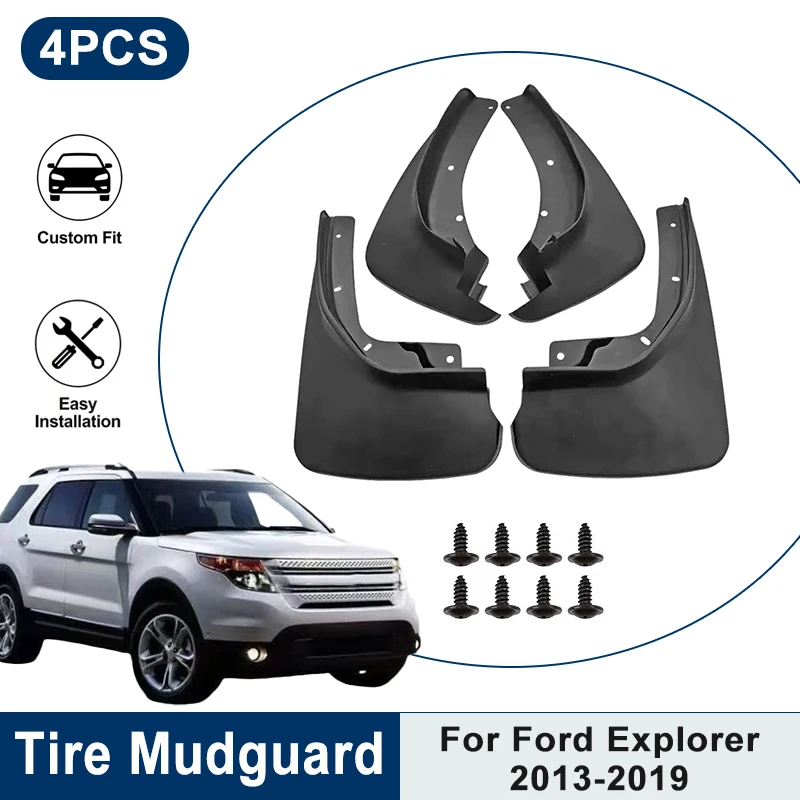 

4PCS Car Mud Flaps For Ford Explorer 2013-2019 Waterproof Anti-Splash Mudguards Fender Trim Auto Exterior Accessories 2014 2015
