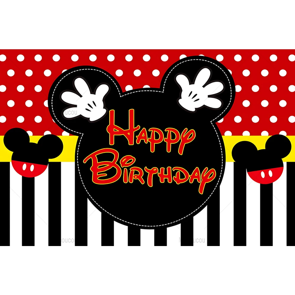 Disney Minnie And Mickey Baby Shower 1st Birthday Background Photography Backdrop Party Decor Portrait Photographic Photo Studio