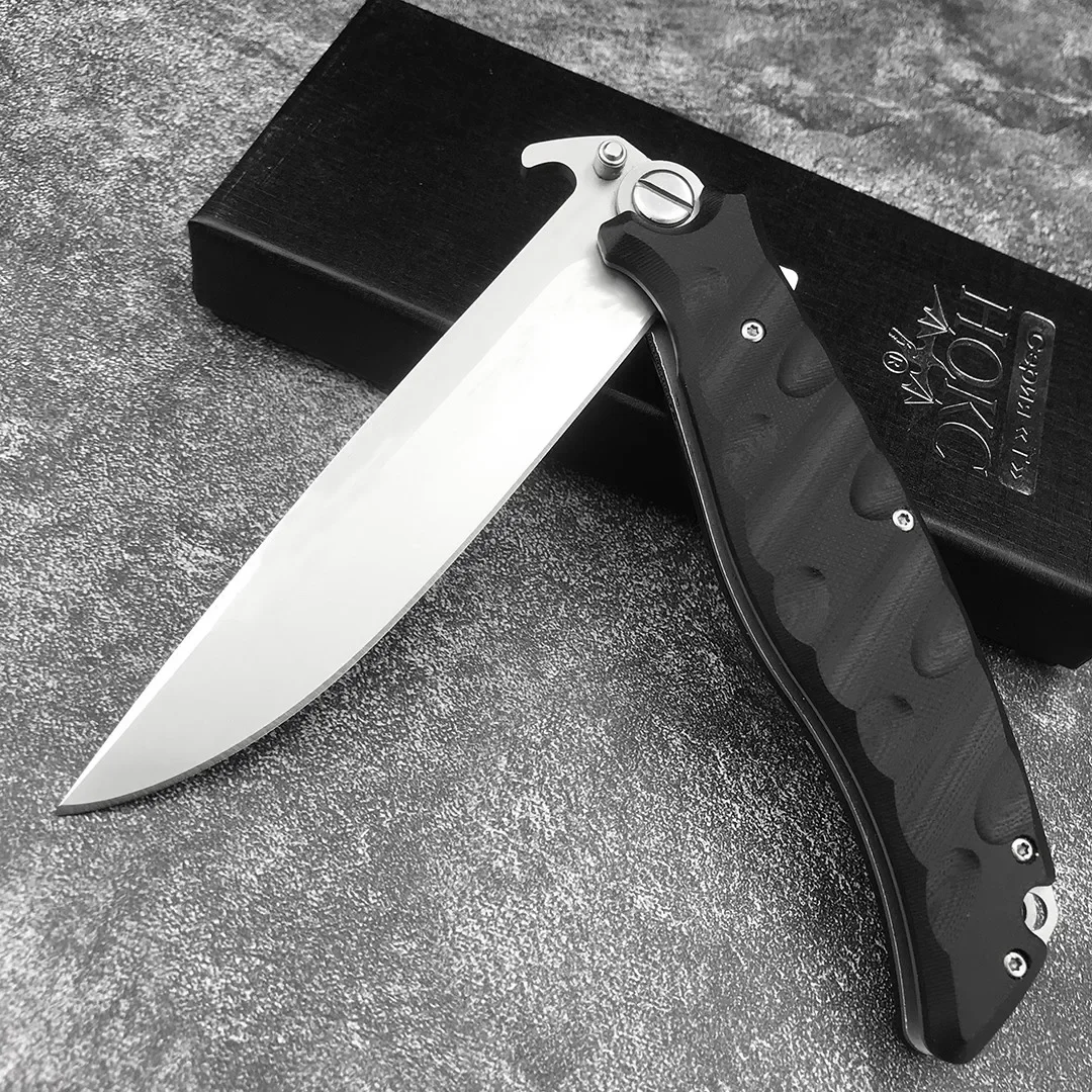 Newest Russian HOKC Pocket Folding Knife D2 Steel Blade Black G10 Handle Tactical Hunting Outdoor Survival EDC Tools Gift Box