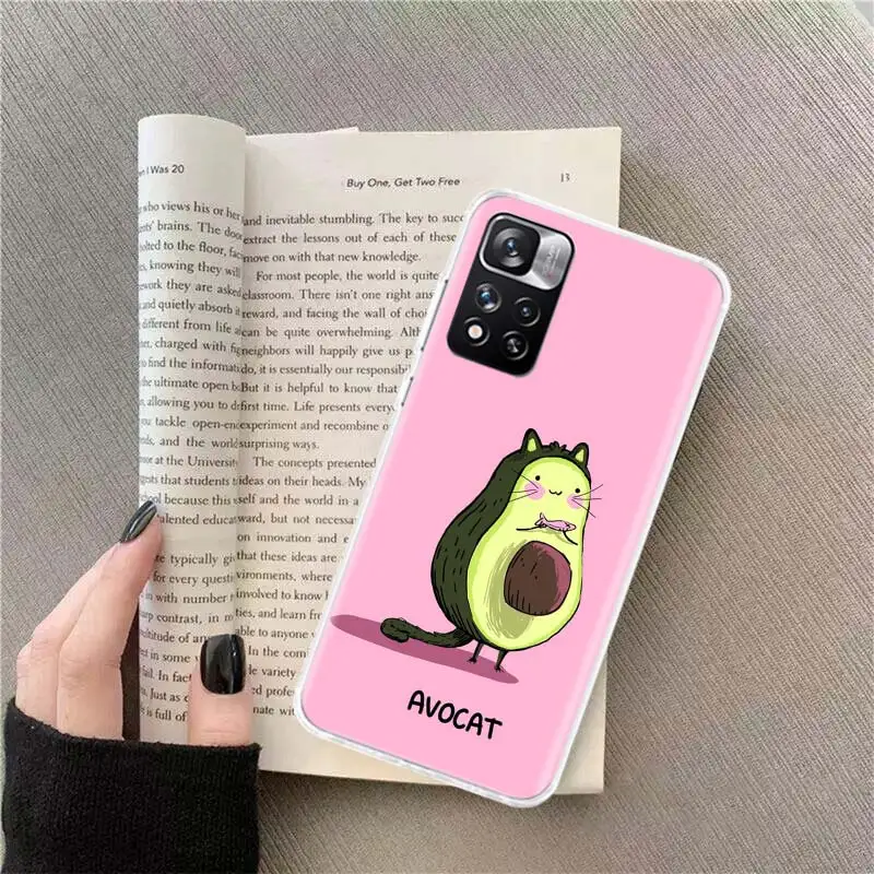 Avocado Aesthetic Cute Fashion Pattern Phone Case For Xiaomi Redmi Note 13 Pro Plus 5G Capa 12 12C 9 9T 9C 10 10C 8 7 6 10A 9A K