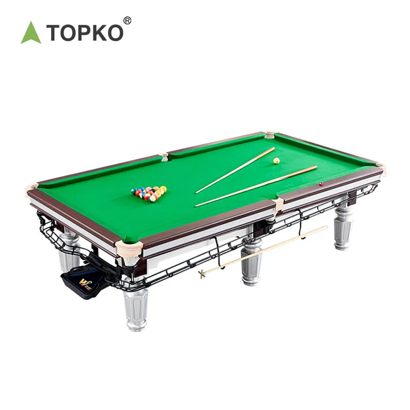 

TOPKO High Quality Medium Fiber Board Household Billiards Table for Game Room Green Cloth Billiards Table