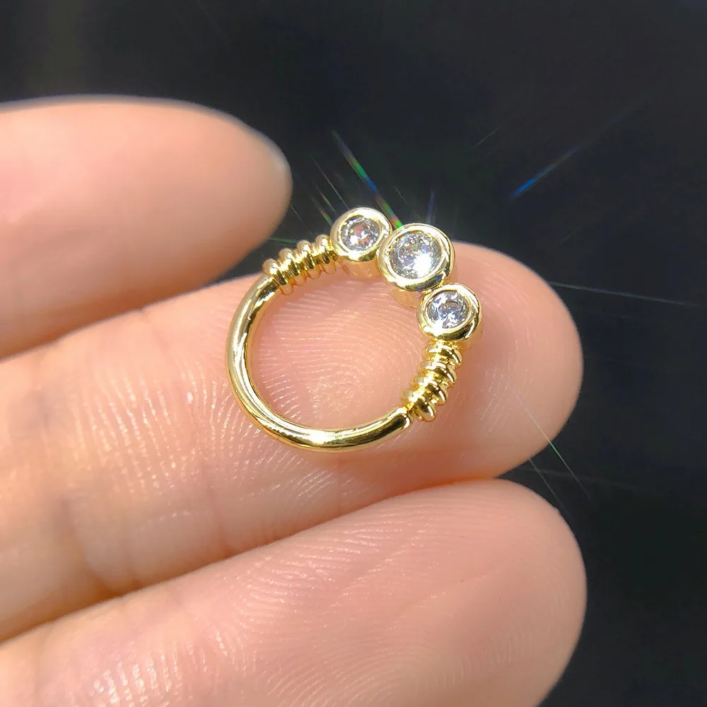 1PC Nase Ringe für Frauen Punk Gothic Micro-set Zirkon Knorpel Daith Ohrringe Septum Ring Körper Ohr Piercing schmuck KAE133 – Detail 10