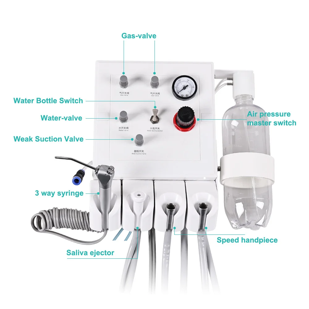 ELIJAH توربينات الهواء للأسنان وحدة توربينات الهواء المثبتة على الحائط مع قبضة حقنة ثلاثية الاتجاه أدوات تبييض الأسنان