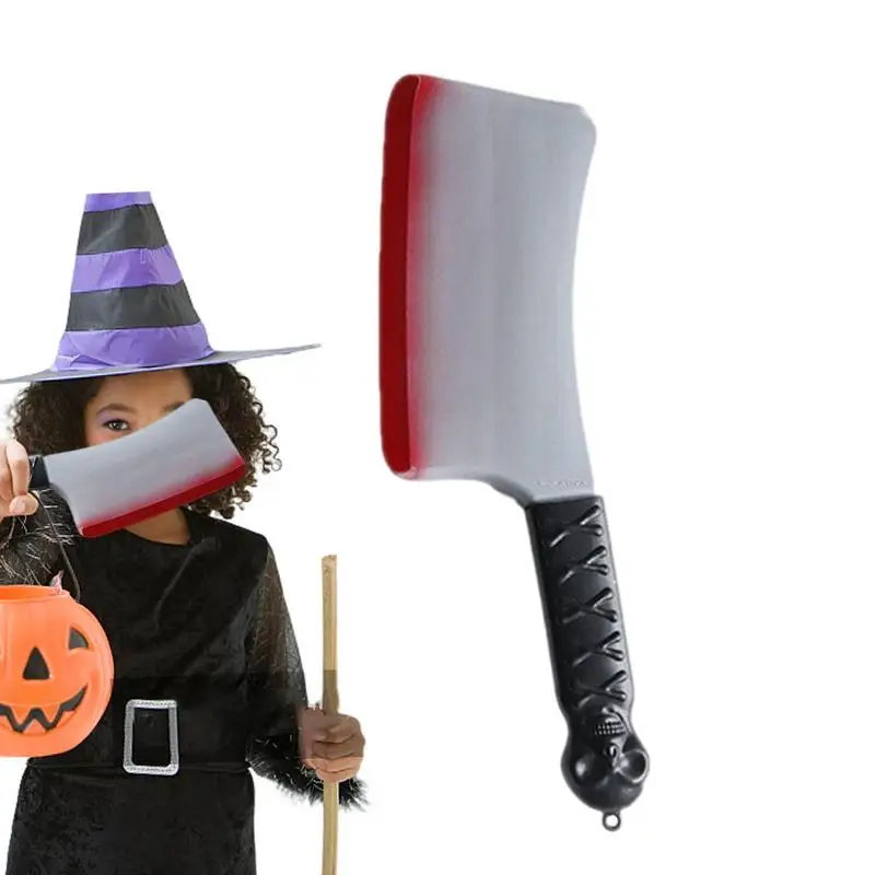 Halloween gefälschte blutige scharfe Messer Requisiten Simulation Kunststoff Küchenmesser Halloween Home Thema Party Dekoration liefert