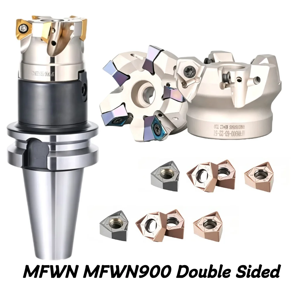 MFWN MFWN900 Двусторонняя шестигранная тяжелая головка с пластиной WNMU0806, для держателя инструмента FMB.