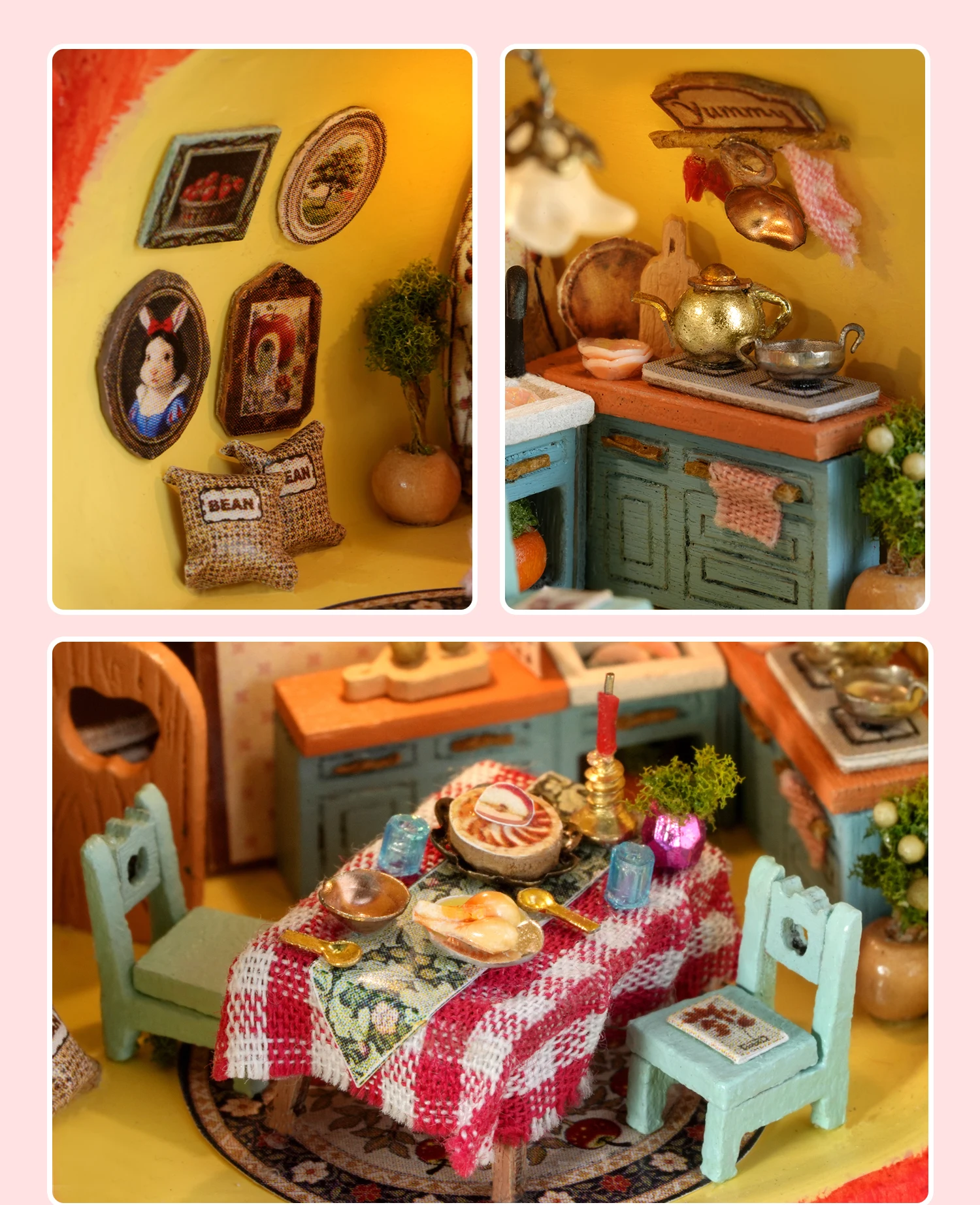 DIY Miniature Dollhouse Kit with LED Light Handmade 3D Puzzle Mini House Toys Home Decor Wooden Crafts For Xmas Birthday Gifts