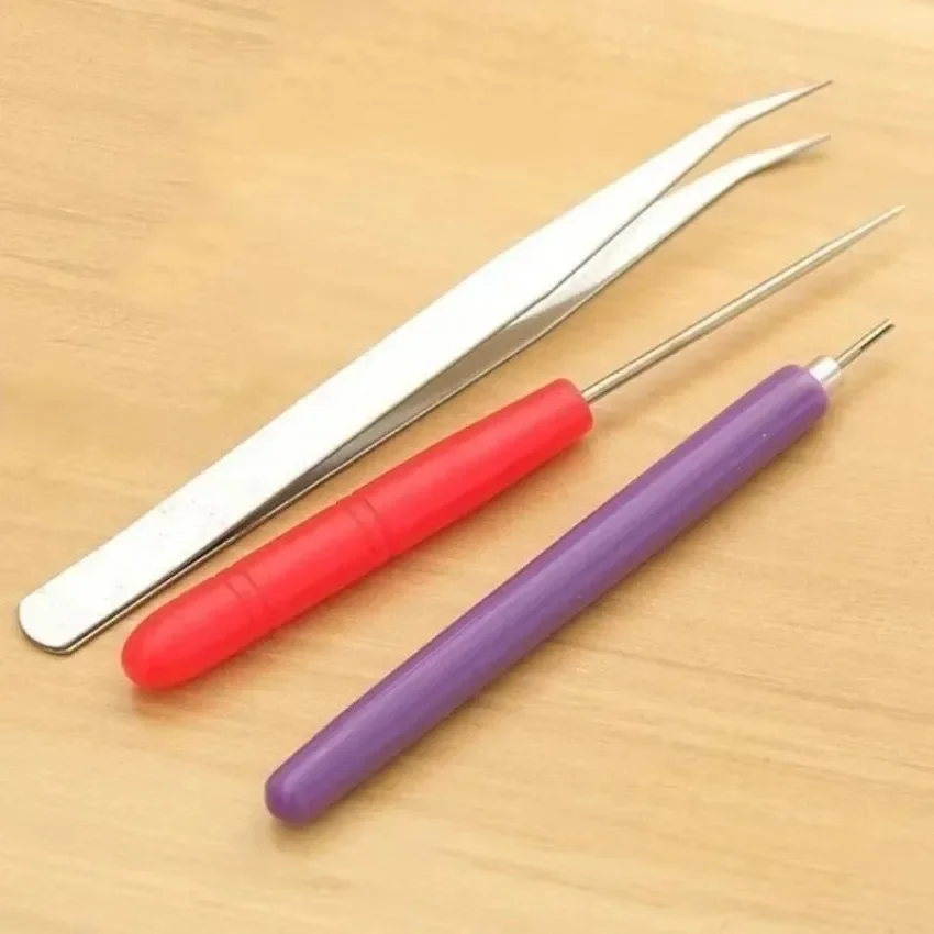 3 Pcs Tweezer Quilling Needles Slotted Pen DIY Tool Kit Quilling Paper For Classroom Shop Wedding Party Decoration Paper Tool
