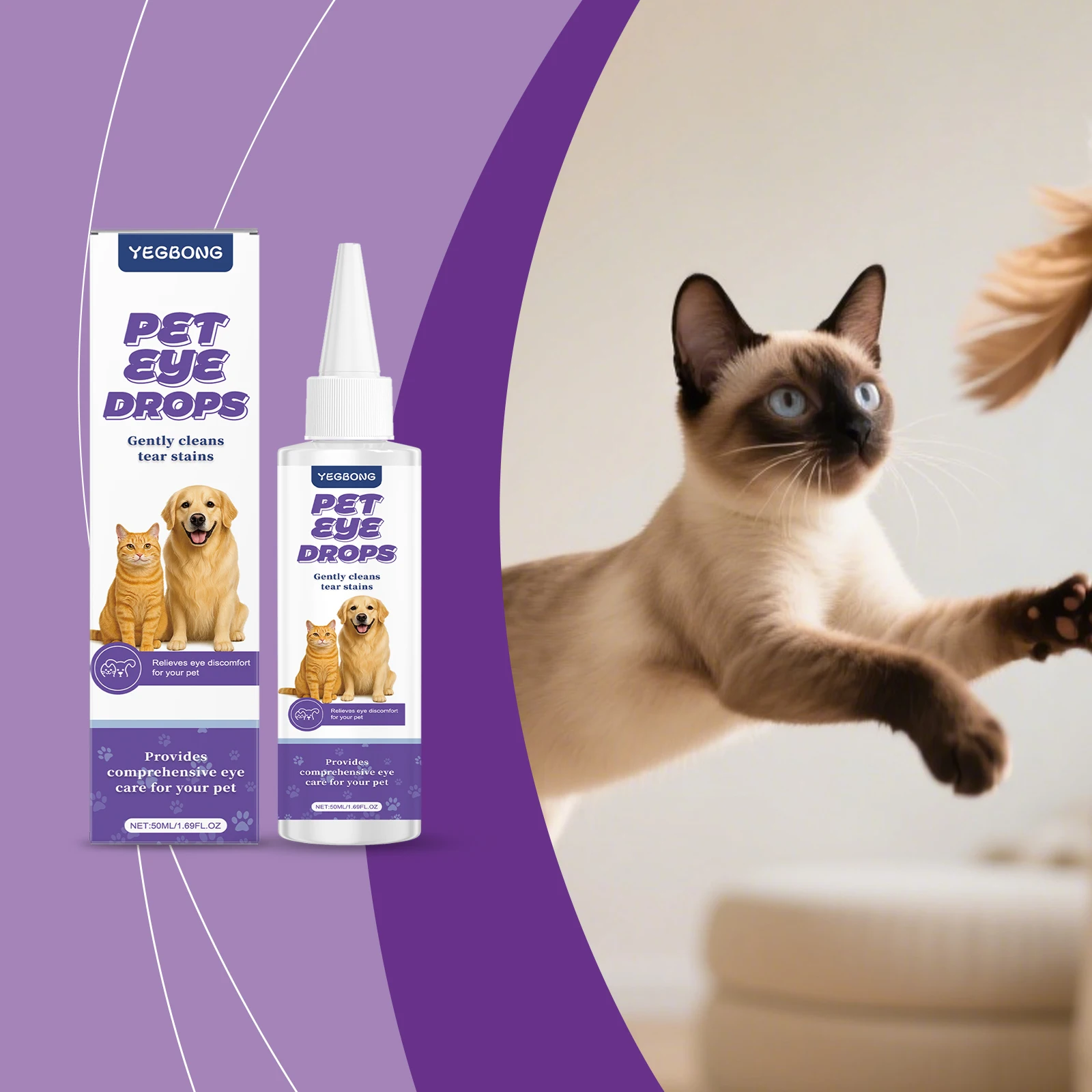 

Gentle Pet Eye Drops Cleans Eye Perimeter Universal for Dogs & Cats Nourishes Helps Maintain Bright Eye Condition